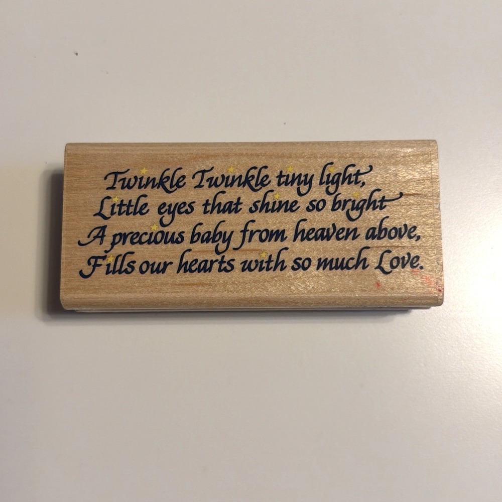 Stampendous Twinkle Poem Rubber Stamp Twinkle Poem Nursery Junk Journal 1997